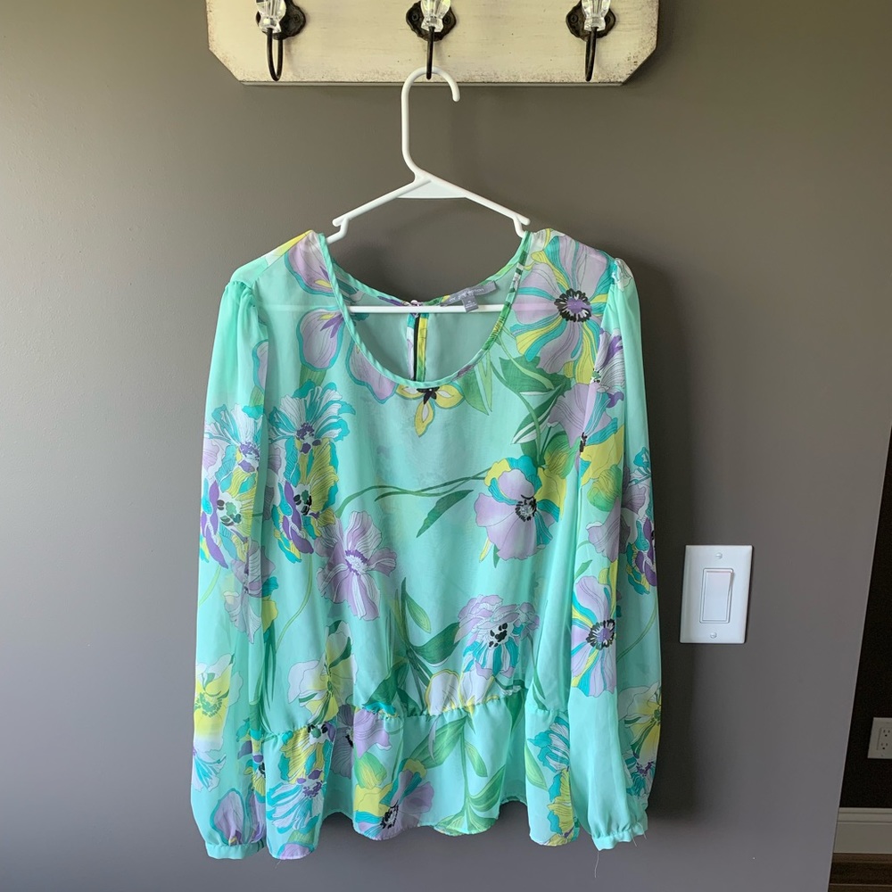 Green Floral blouse